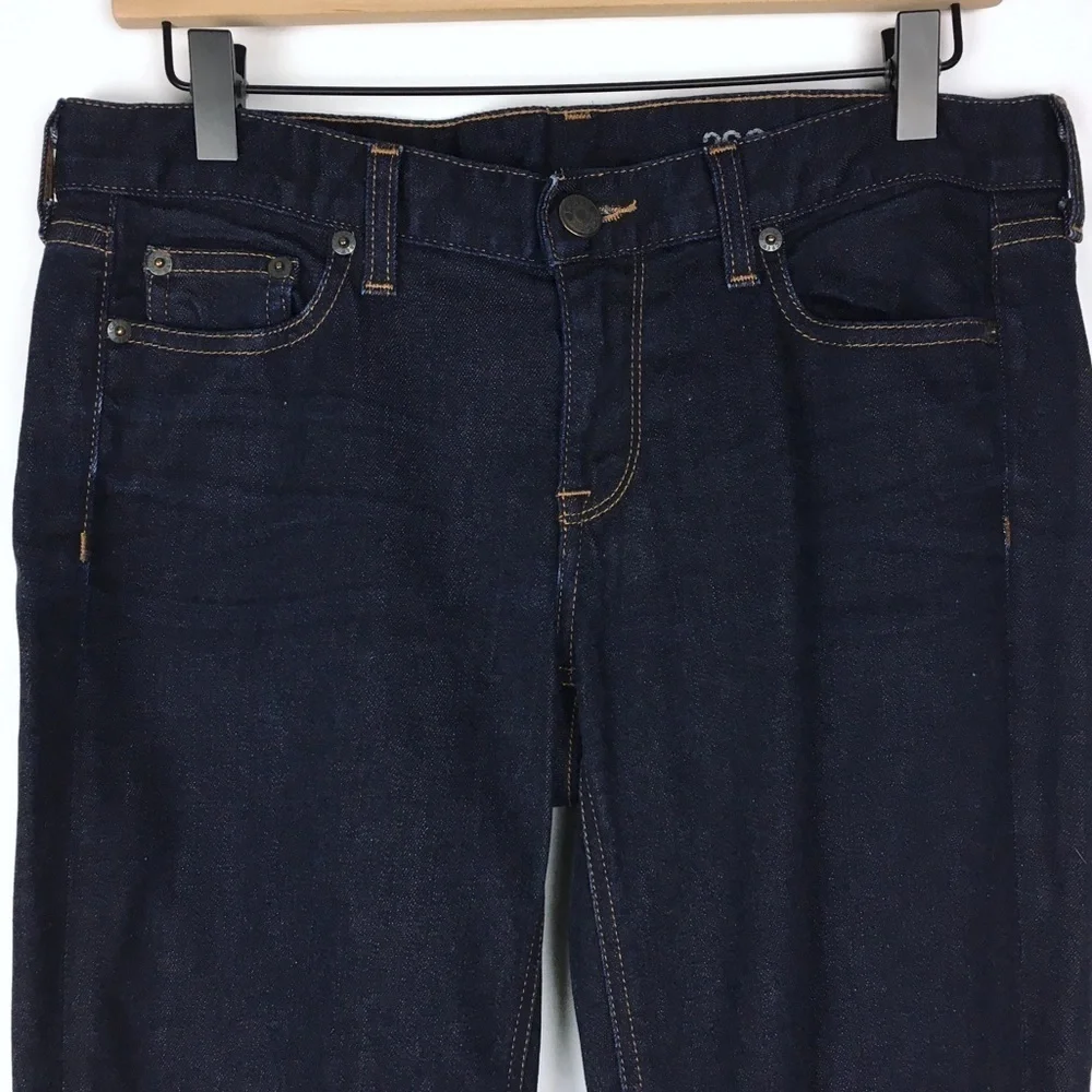 J CREW Jeans Matchstick Straight Leg Ultra Dark Wash Stretch Denim 29S Short